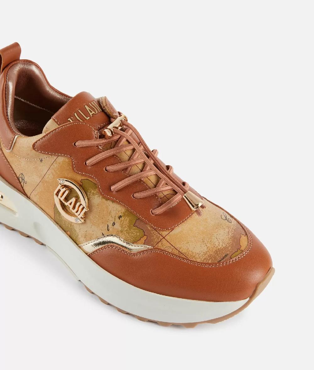 Alviero martini 1a classe Geo Road Marrakech sneakers in eco nappa Castagna Nuova