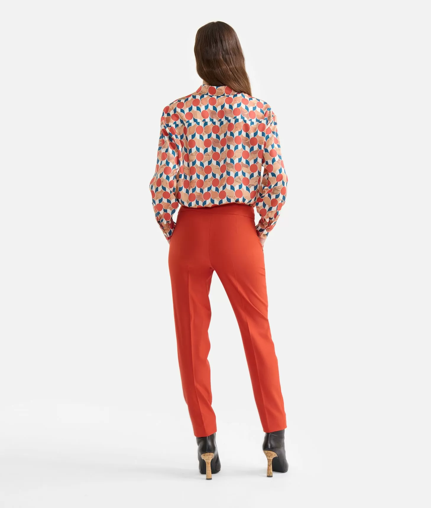 Alviero martini 1a classe Pantaloni in cavallery con fibbiette 1C Mattone Italy