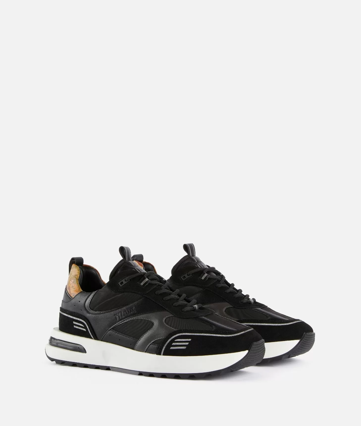 Alviero martini 1a classe Geo Road Abu Dhabi sneakers in nylon ed eco nappa Nere Negozi Online