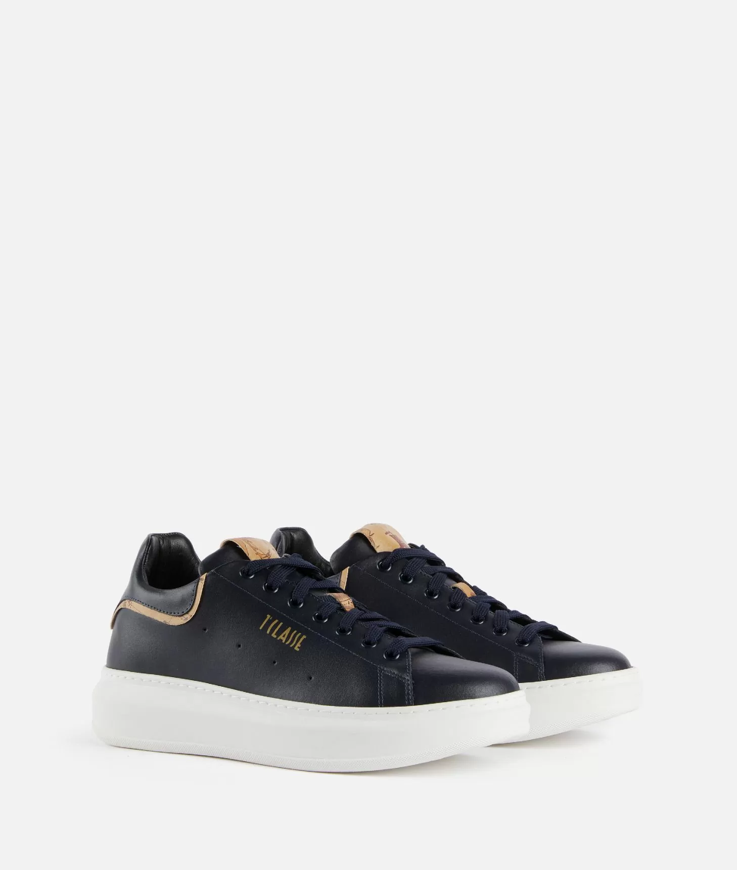 Alviero martini 1a classe Sneakers in pelle liscia con doppio logo 1ᴬ Classe Blu Scuro Sottocosto
