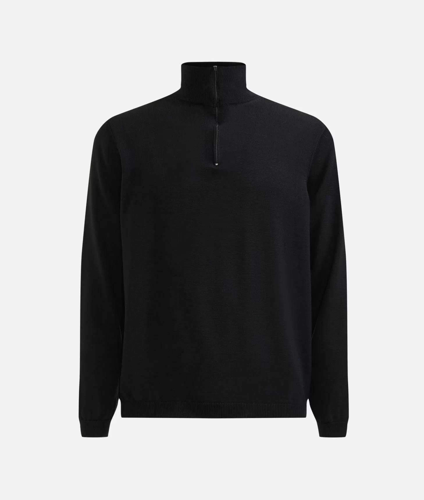 Alviero martini 1a classe Maglia in filato misto lana con mezza zip e toppe Geo Classic Nera Presa