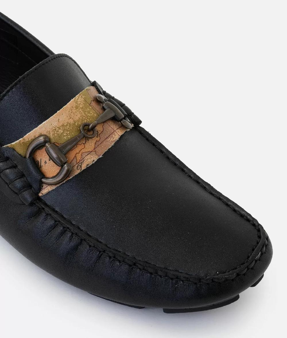 Alviero martini 1a classe Mocassini tubolari in pelle liscia Neri Outlet