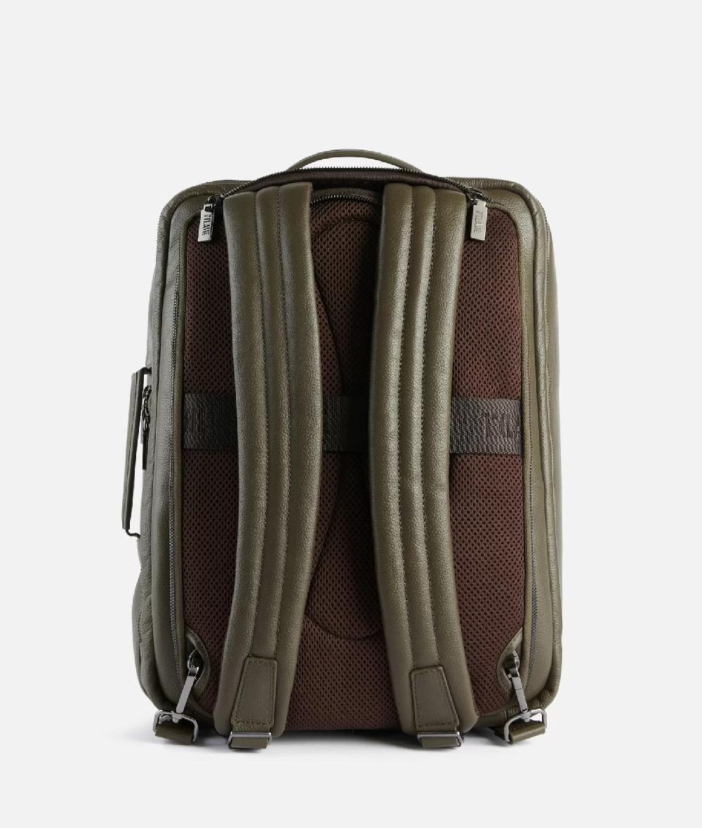 Alviero martini 1a classe Beta Leather zaino da viaggio tripla portabilità Verde Militare Nuova