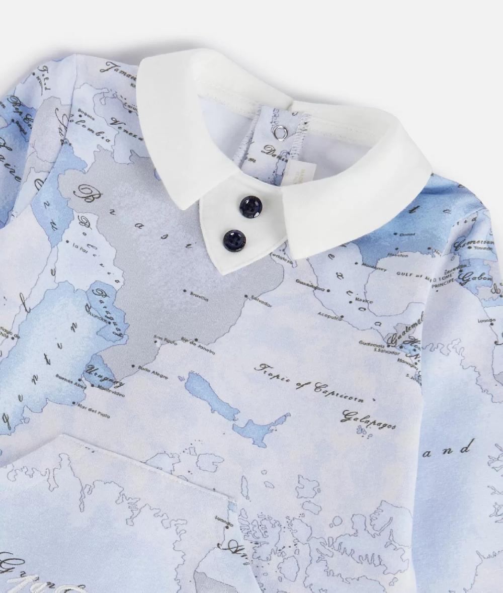 Alviero martini 1a classe Tutina in cotone Geo Lord Azzurra Qualità Garantita