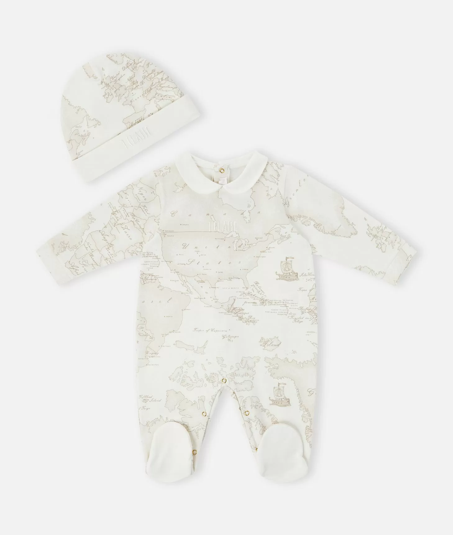 Alviero martini 1a classe Kit con tutina bavaglino e cappellino Geo White Economico