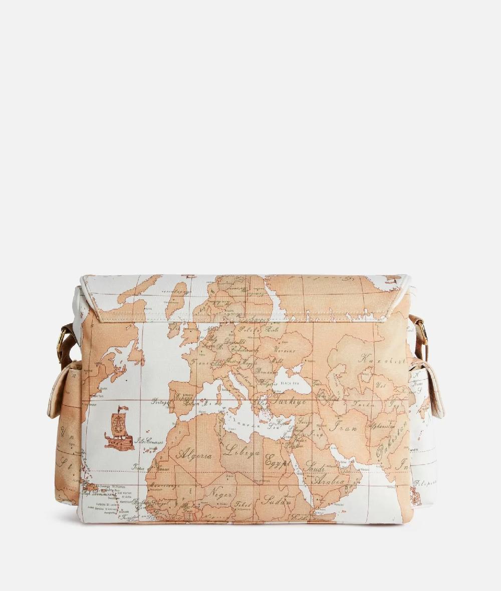 Alviero martini 1a classe Borsa a tracolla con mappa Geo Classic Panna In Vendita
