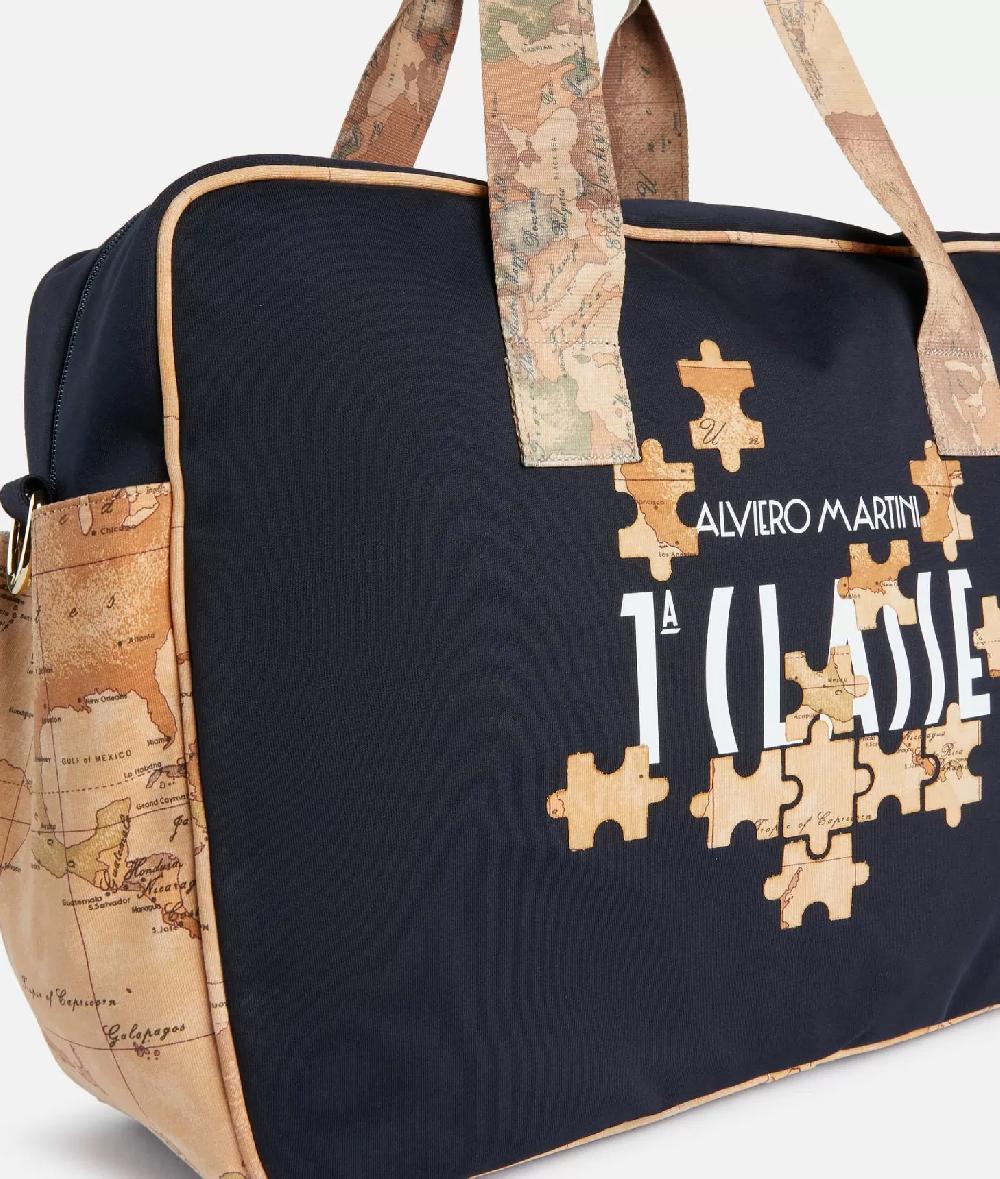Alviero martini 1a classe Borsa per il cambio Geo Puzzle Blu Saldi