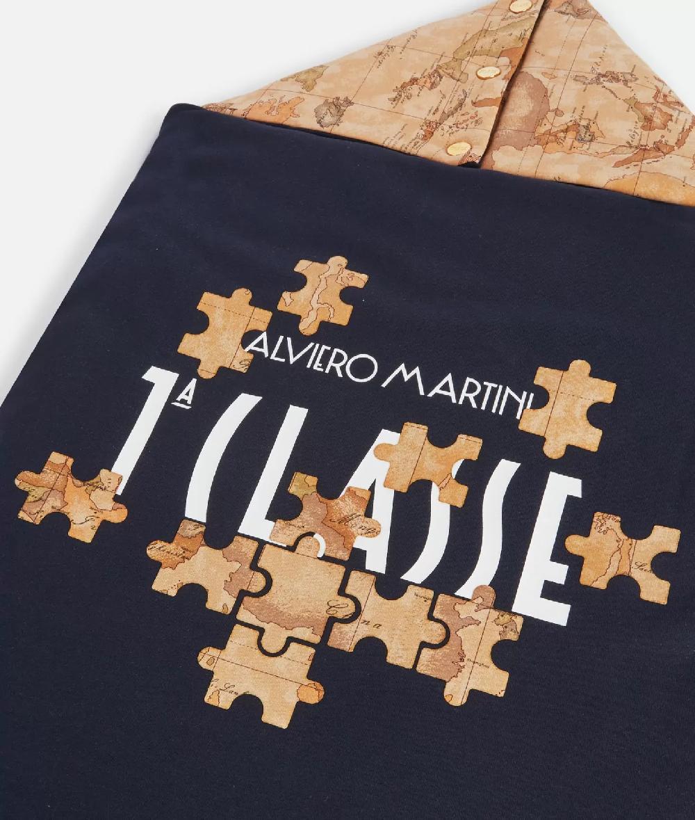Alviero martini 1a classe Sacco nanna Geo Puzzle Blu Saldi Di Fabbrica