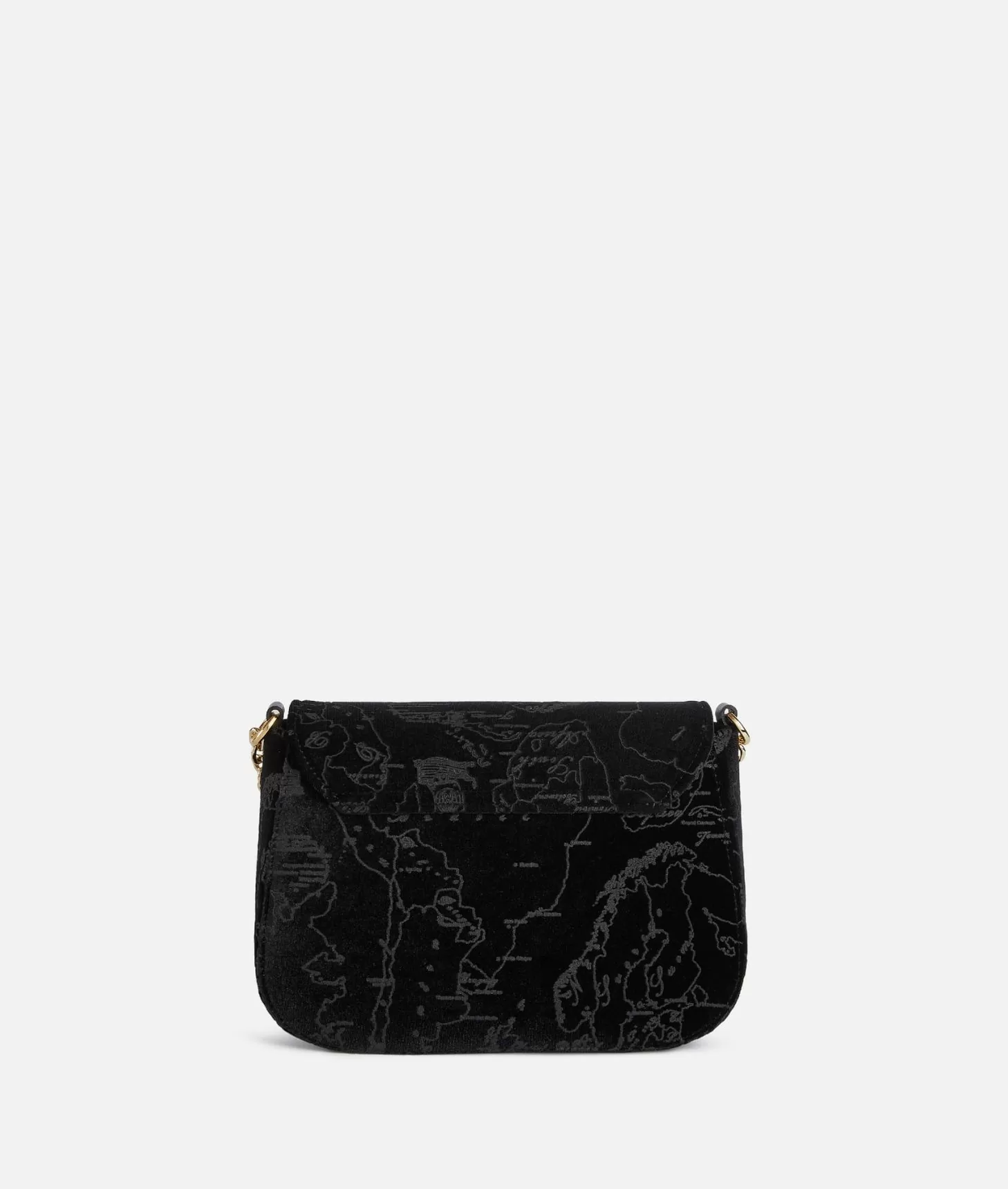 Alviero martini 1a classe Moments Bag tracolla con patta e catena in velluto Geo Filetto Nera Negozio