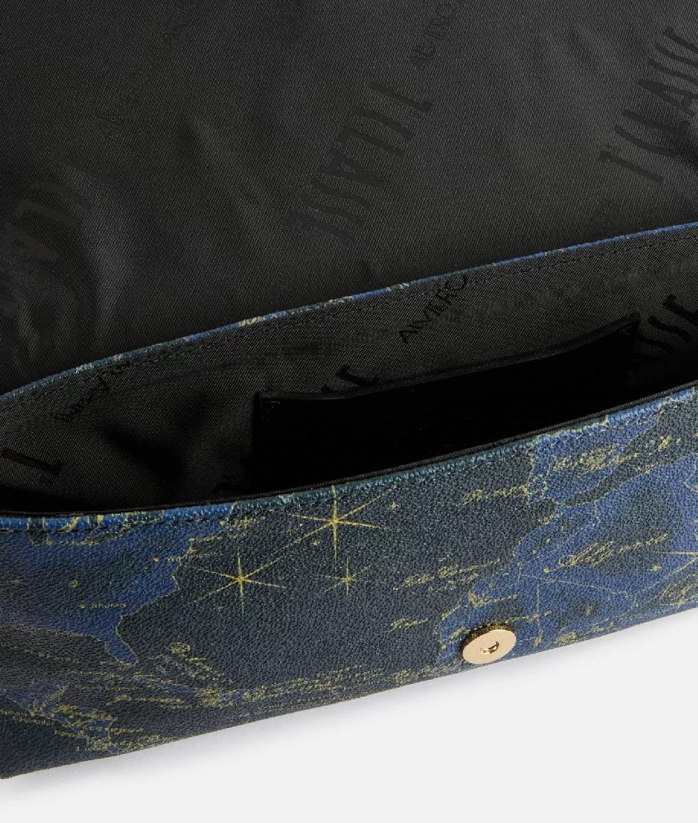 Alviero martini 1a classe Geo Midnight pochette con patta Blu Notte Sconto