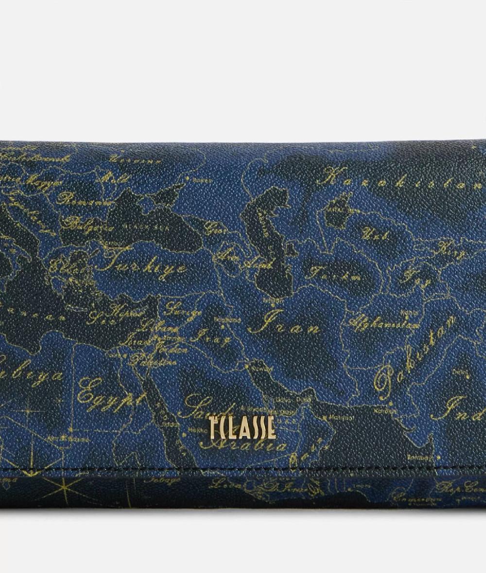 Alviero martini 1a classe Geo Midnight pochette con patta Blu Notte Sconto