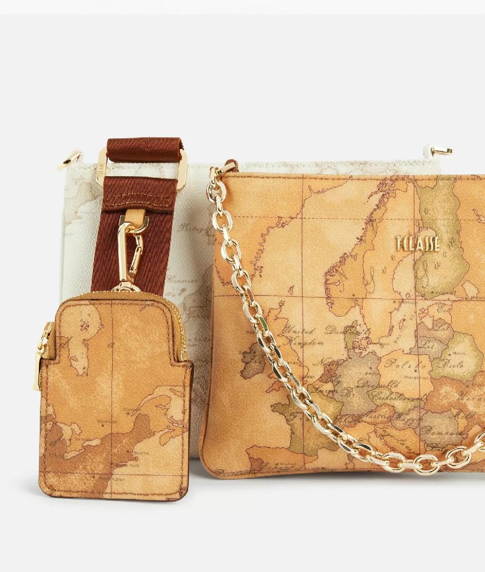 Alviero martini 1a classe Tracollina doppia in tessuto stampa Geo Classic e Geo White Vendita