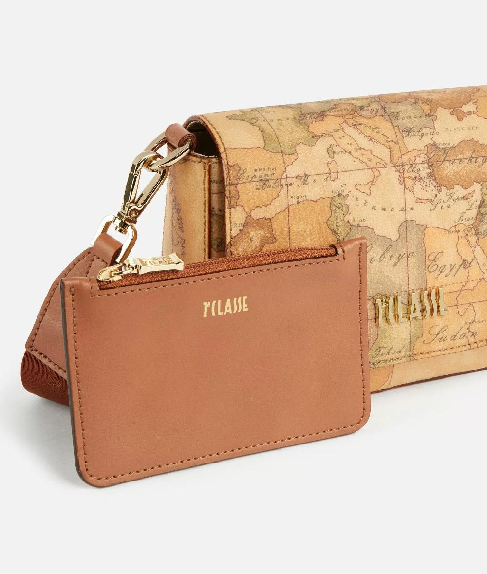 Alviero martini 1a classe Borsa a tracolla in tessuto stampa Geo Classic Naturale Promozione