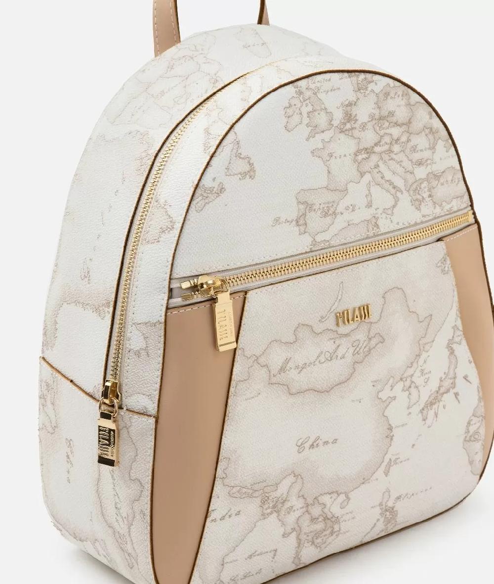 Alviero martini 1a classe Geo White zaino con inserti frontali in pelle Presa