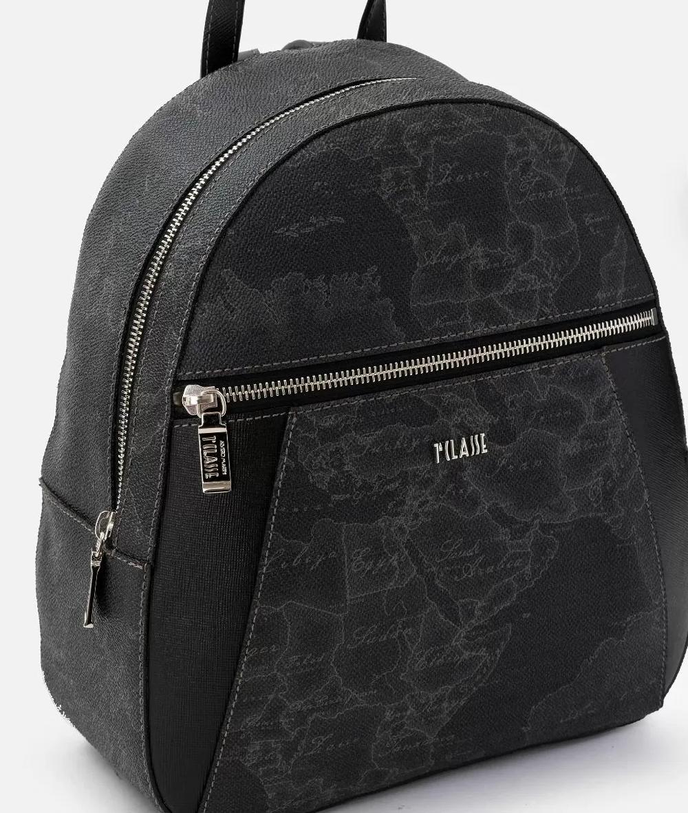 Alviero martini 1a classe Geo Black zaino con inserti frontali in pelle Offerta