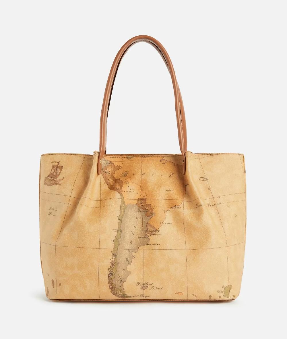 Alviero martini 1a classe Borsa shopping in tessuto stampa Geo Classic Naturale Italia