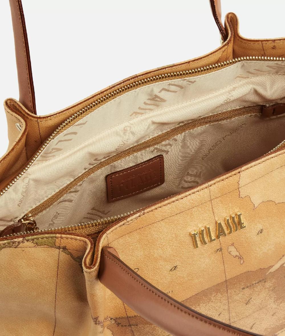 Alviero martini 1a classe Borsa shopping in tessuto stampa Geo Classic Naturale Italia