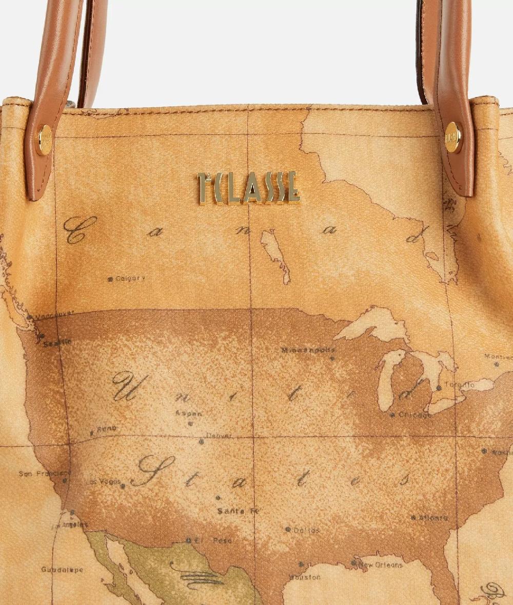 Alviero martini 1a classe Borsa shopping in tessuto stampa Geo Classic Naturale Italia