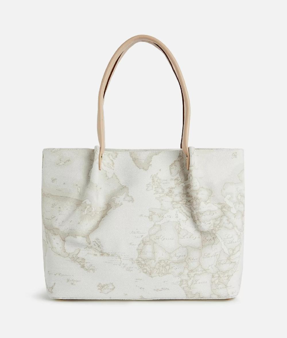 Alviero martini 1a classe Borsa shopping in tessuto stampa Geo White Bianca 2025