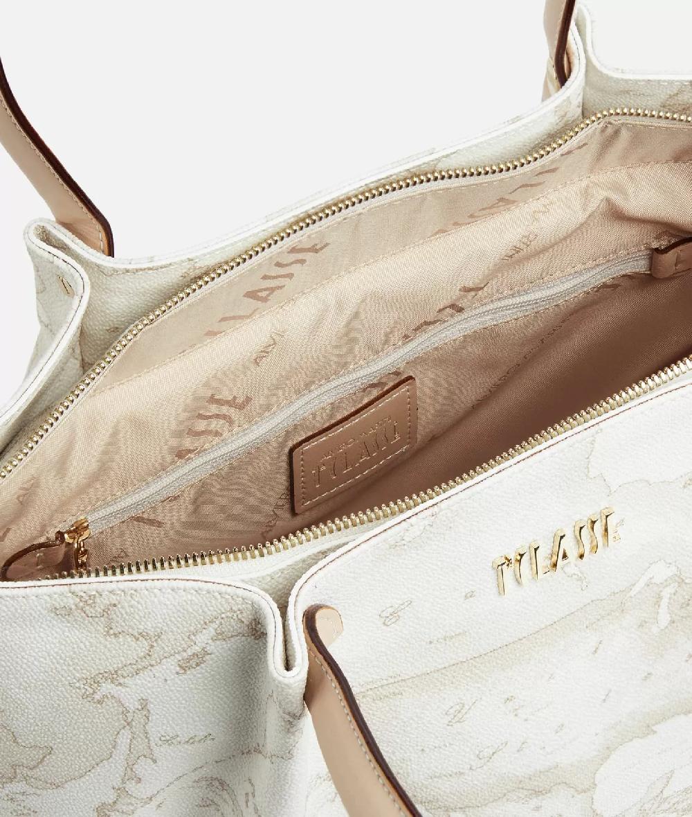 Alviero martini 1a classe Borsa shopping in tessuto stampa Geo White Bianca 2025