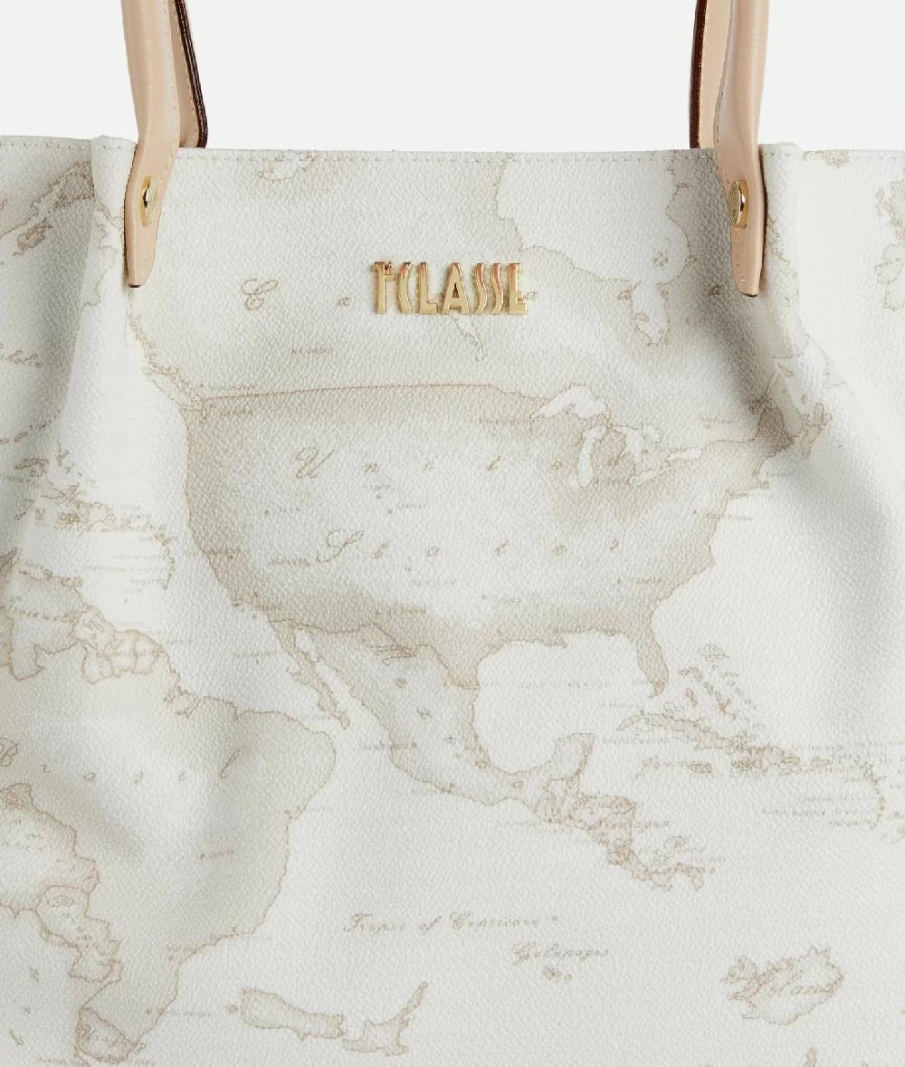 Alviero martini 1a classe Borsa shopping in tessuto stampa Geo White Bianca 2025