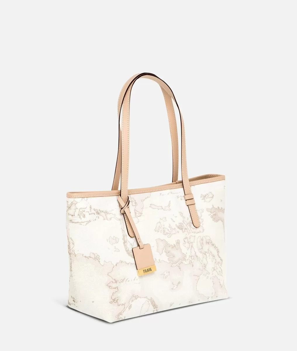 Alviero martini 1a classe Geo White Borsa shopping media Prezzo Ridotto