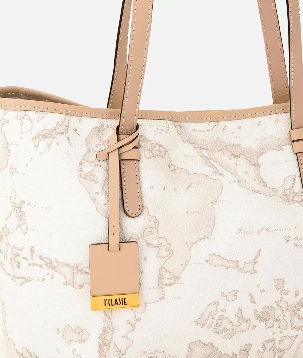 Alviero martini 1a classe Geo White Borsa shopping media Prezzo Ridotto