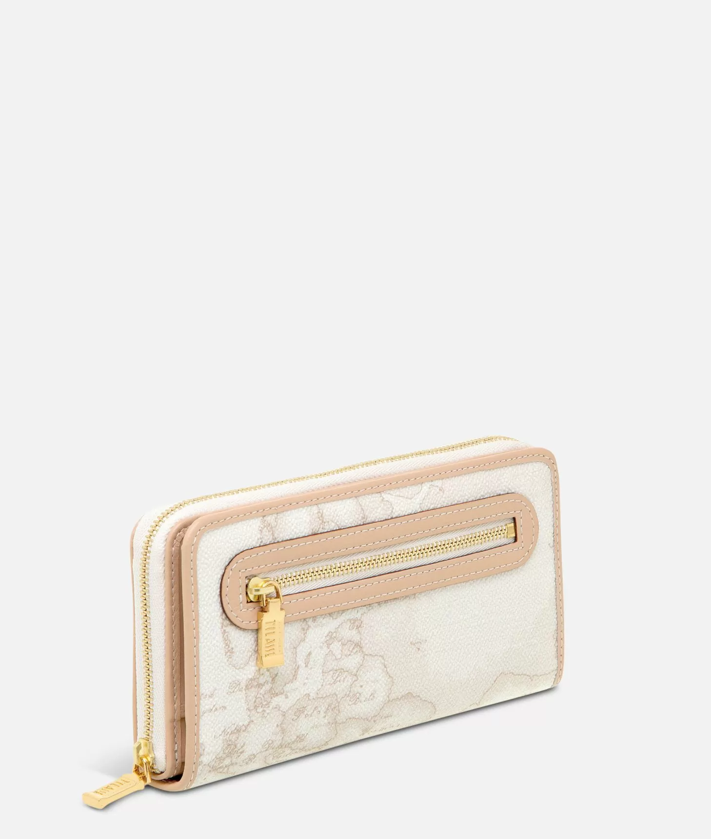Alviero martini 1a classe Geo White Portafogli grande con zip Prezzo di fabbrica