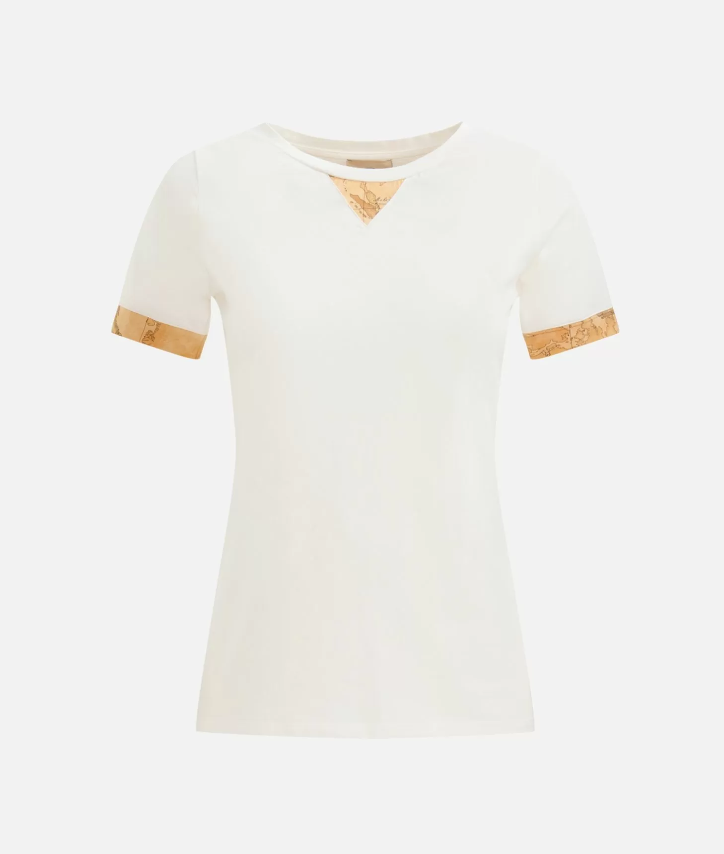 Alviero martini 1a classe T-shirt in jersey di cotone stretch con dettaglio Geo Classic Gesso Spedizione Gratuita