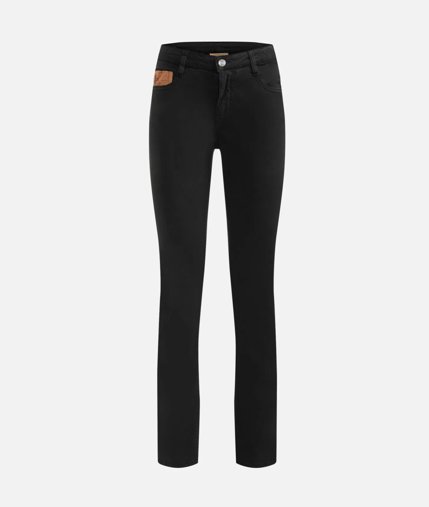 Alviero martini 1a classe Pantaloni in gabardina smerigliata con taschino Geo Classic Neri Offerta