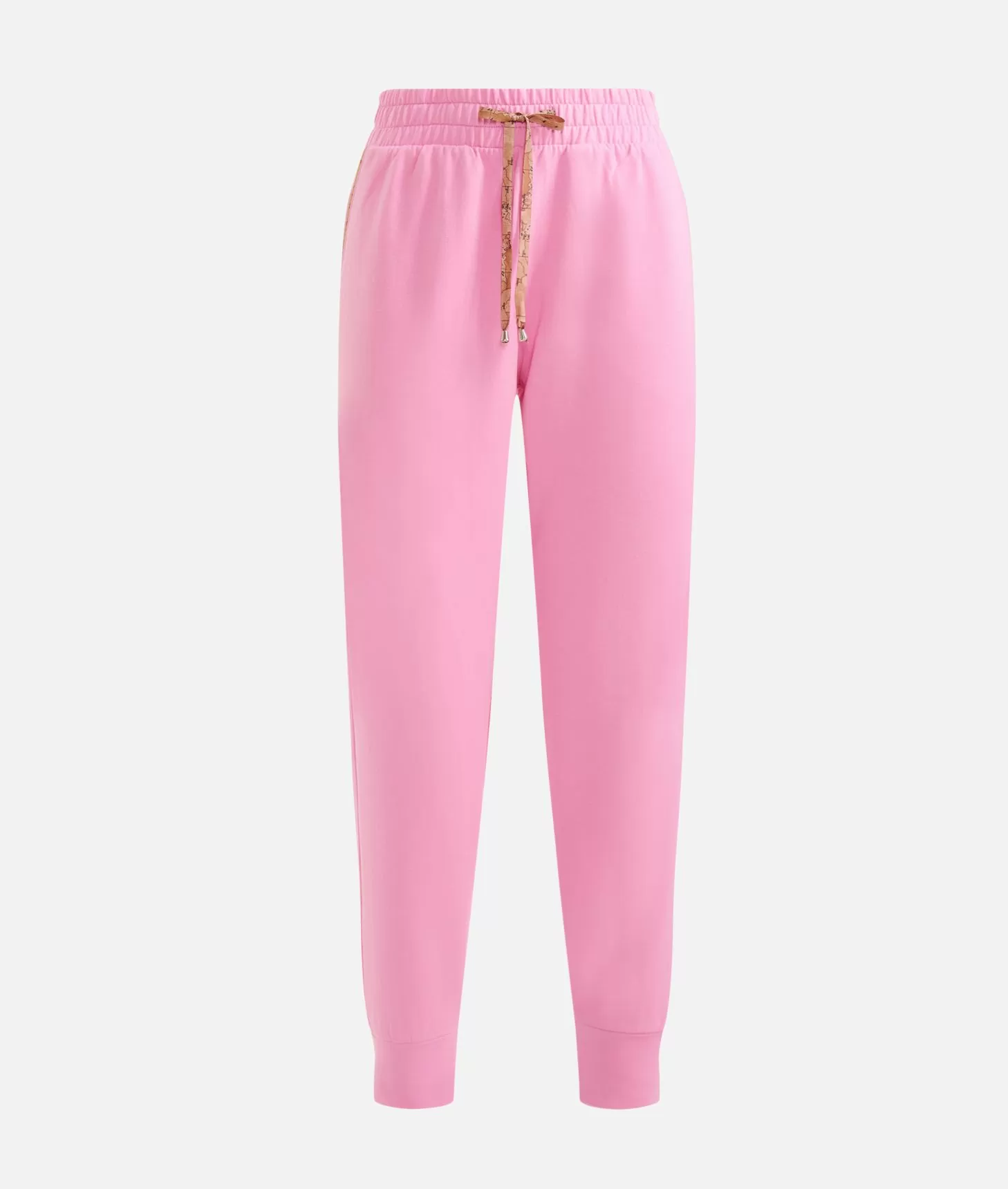 Alviero martini 1a classe Pantaloni in felpa garzata stretch con dettagli Geo Classic Rosa Confetto In Vendita