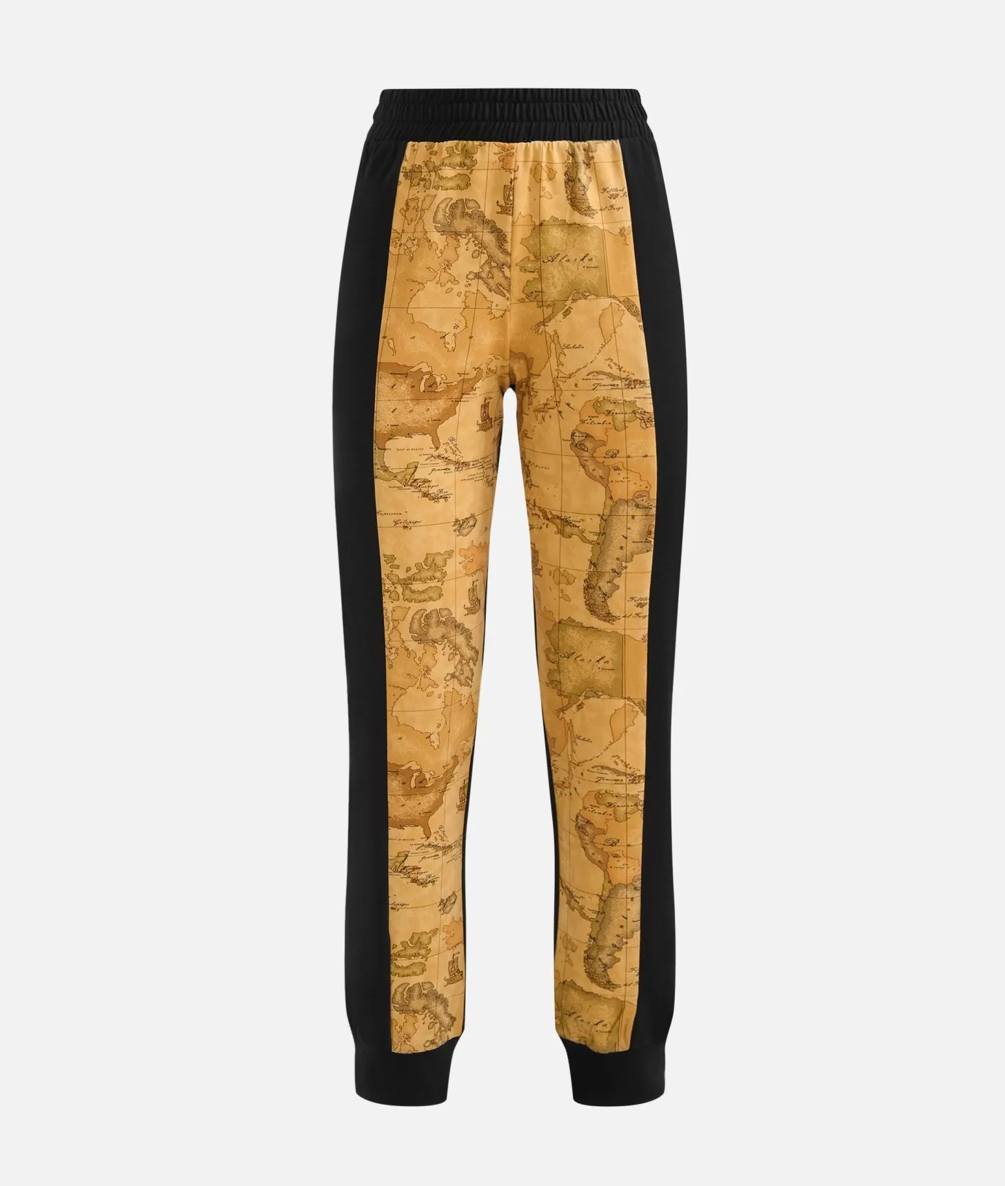 Alviero martini 1a classe Pantaloni in felpa garzata stretch con intarsio Geo Classic Neri Offerte