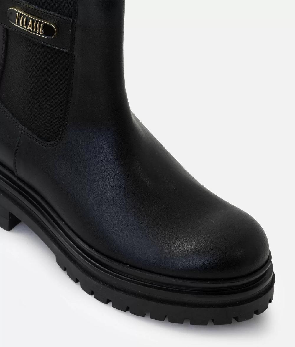 Alviero martini 1a classe Stivaletti beatles in pelle liscia con placchetta 1ᴬ Classe Neri Spedizione gratuita