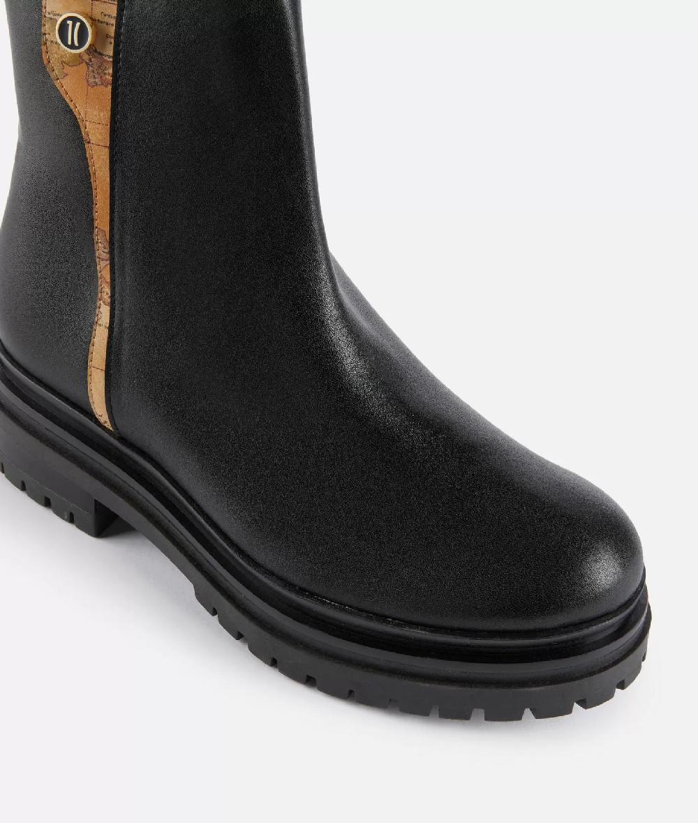 Alviero martini 1a classe Stivaletti beatles in pelle liscia con bottoncino 1C Neri Sconto di tempo limitato