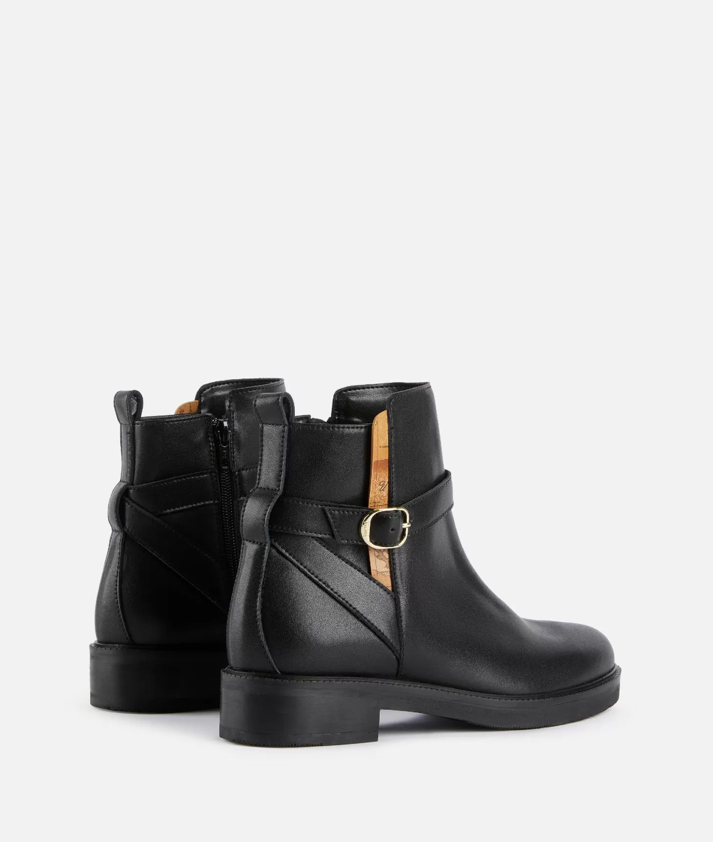 Alviero martini 1a classe Stivaletti beatles in pelle liscia con cinturino Neri Offerta speciale