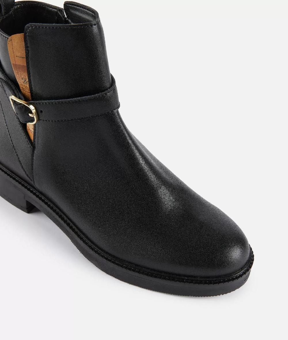 Alviero martini 1a classe Stivaletti beatles in pelle liscia con cinturino Neri Offerta speciale