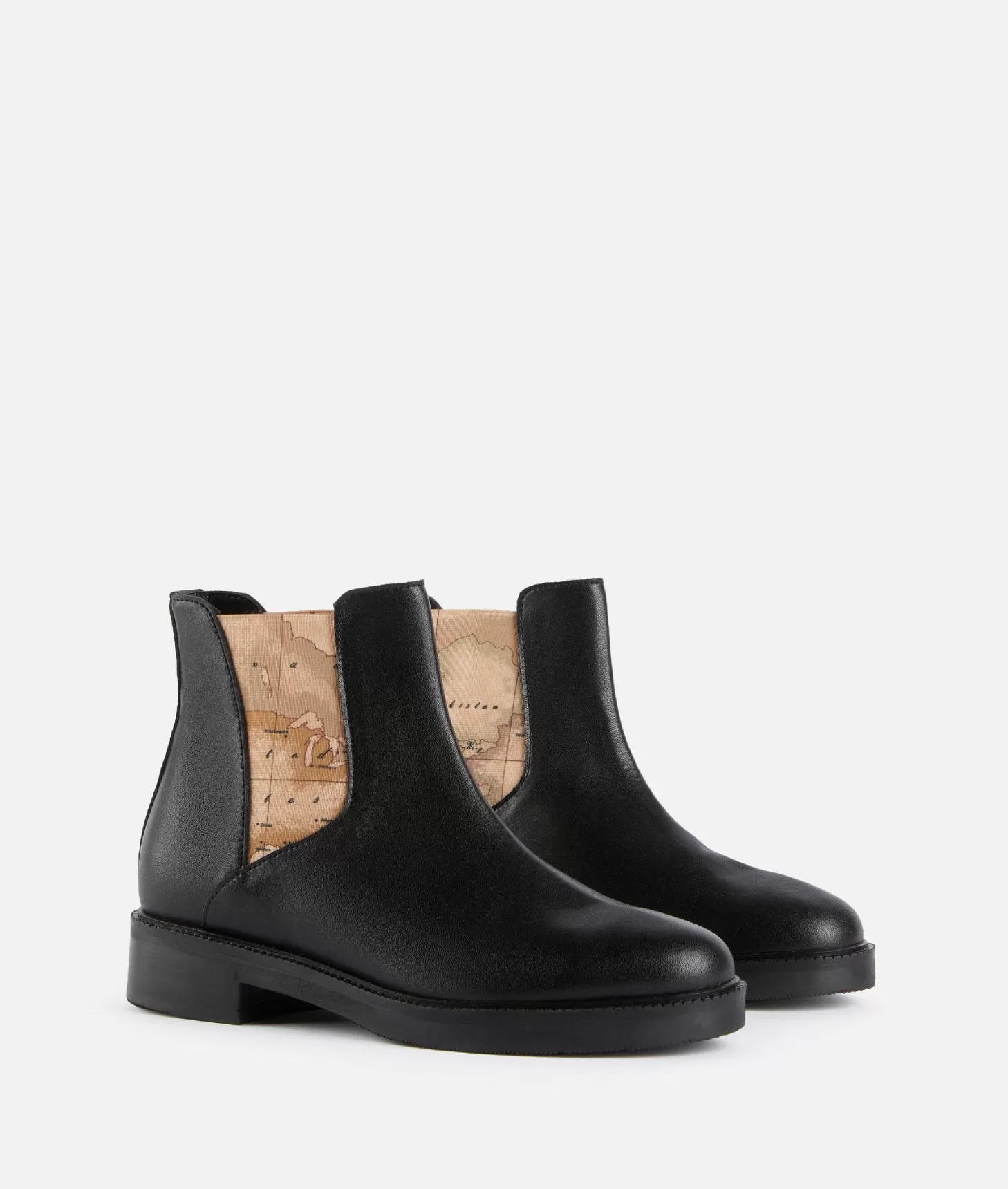 Alviero martini 1a classe Stivaletti beatles in pelle liscia con elastico Geo Classic Neri Grande vendita
