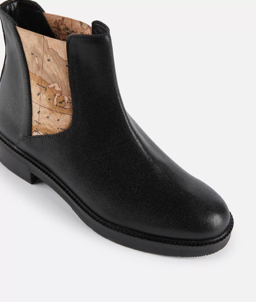 Alviero martini 1a classe Stivaletti beatles in pelle liscia con elastico Geo Classic Neri Grande vendita