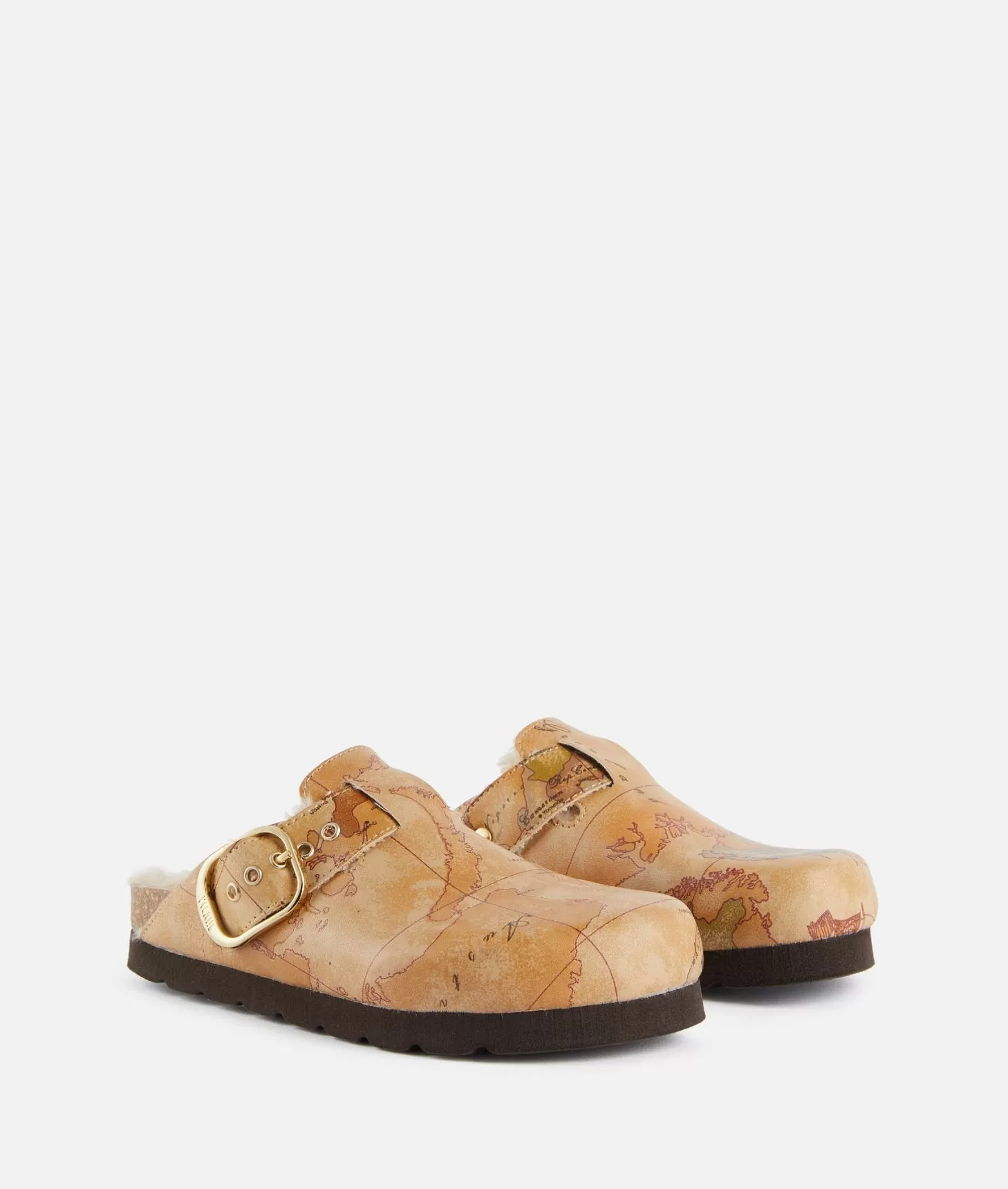 Alviero martini 1a classe Sabot con ecopelliccia in eco nappa stampa Geo Classic Fornitura limitata