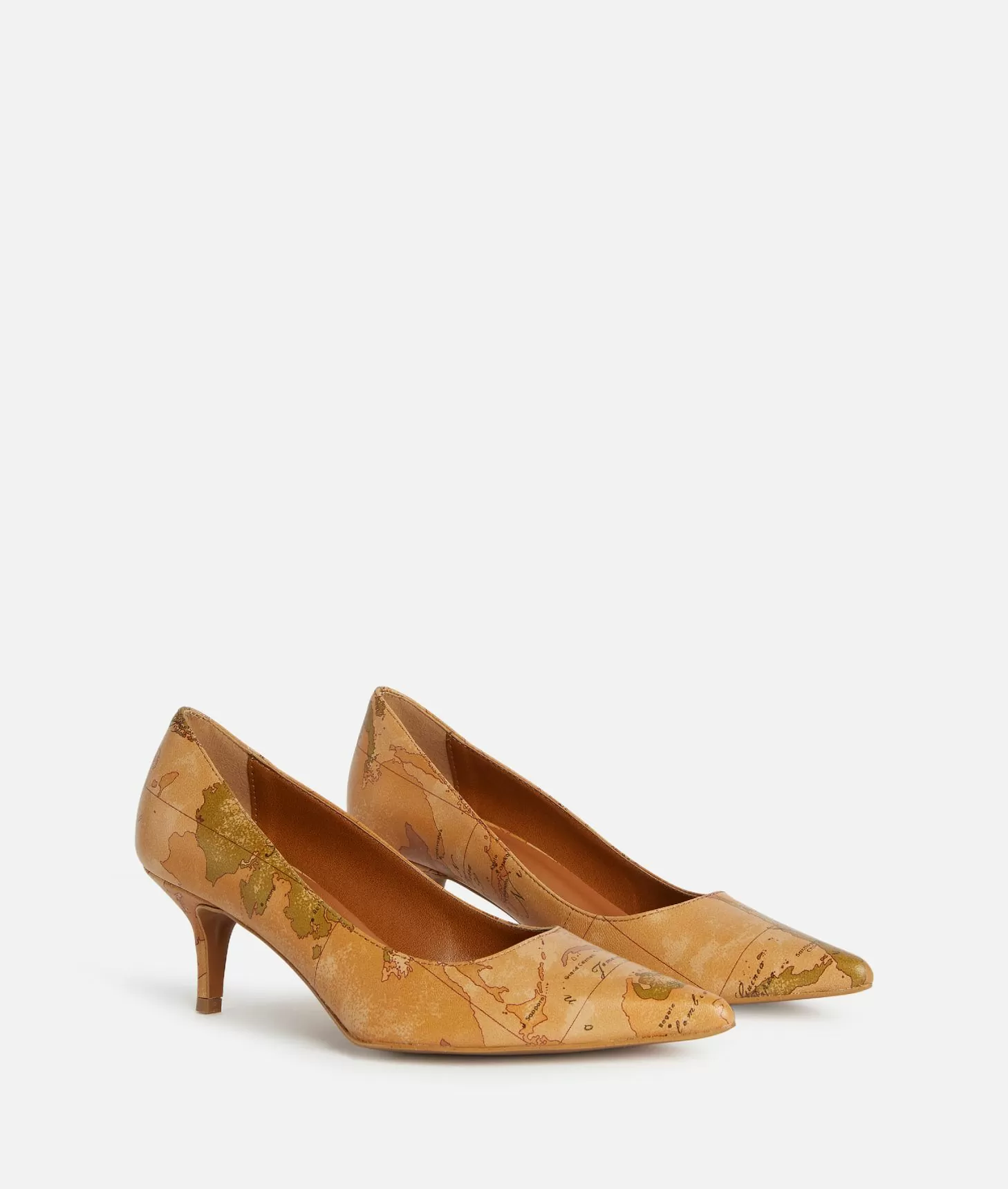Alviero martini 1a classe Décolleté in nappa con tacco basso stampa Geo Classic Offerta esclusiva