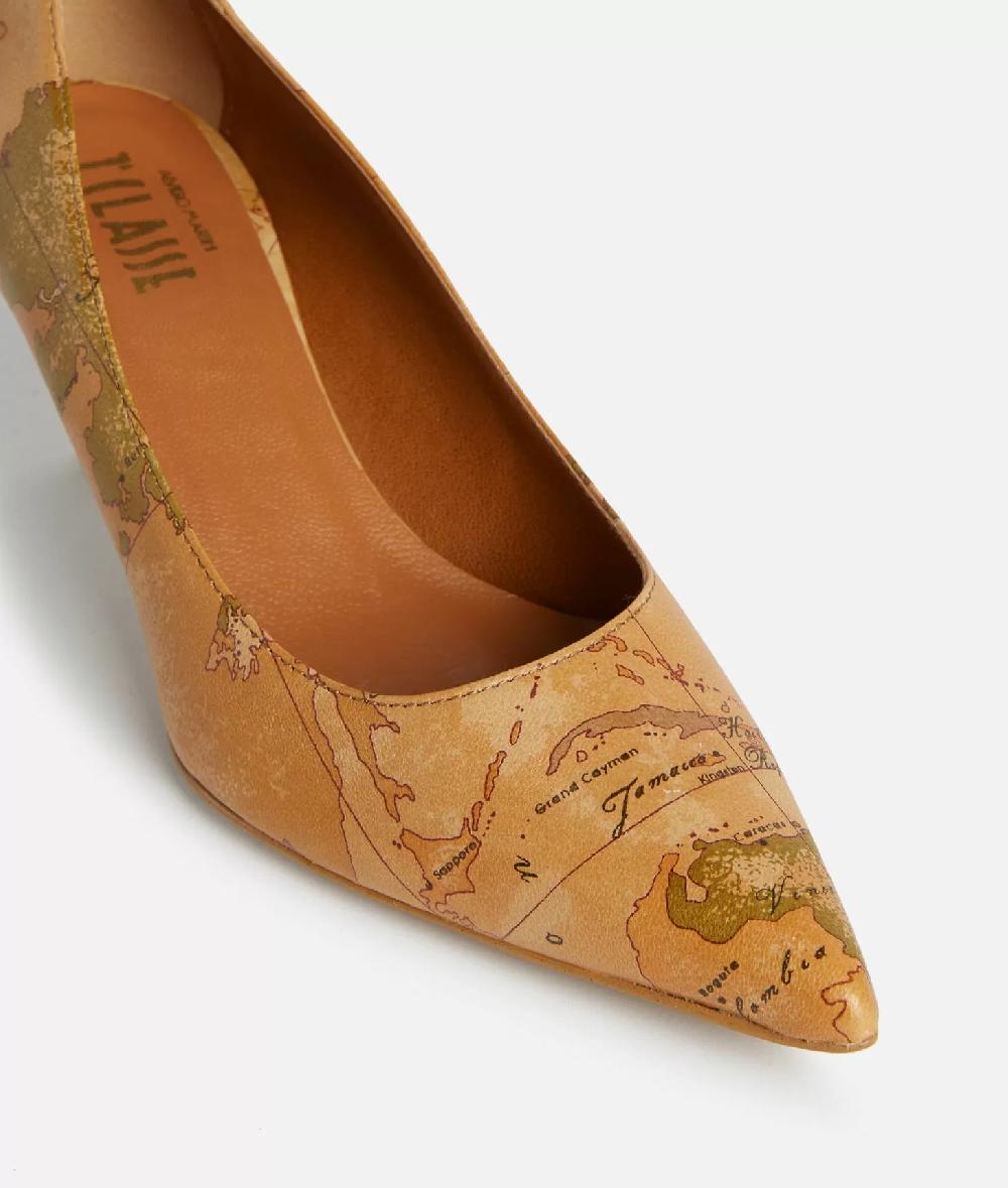 Alviero martini 1a classe Décolleté in nappa con tacco basso stampa Geo Classic Offerta esclusiva