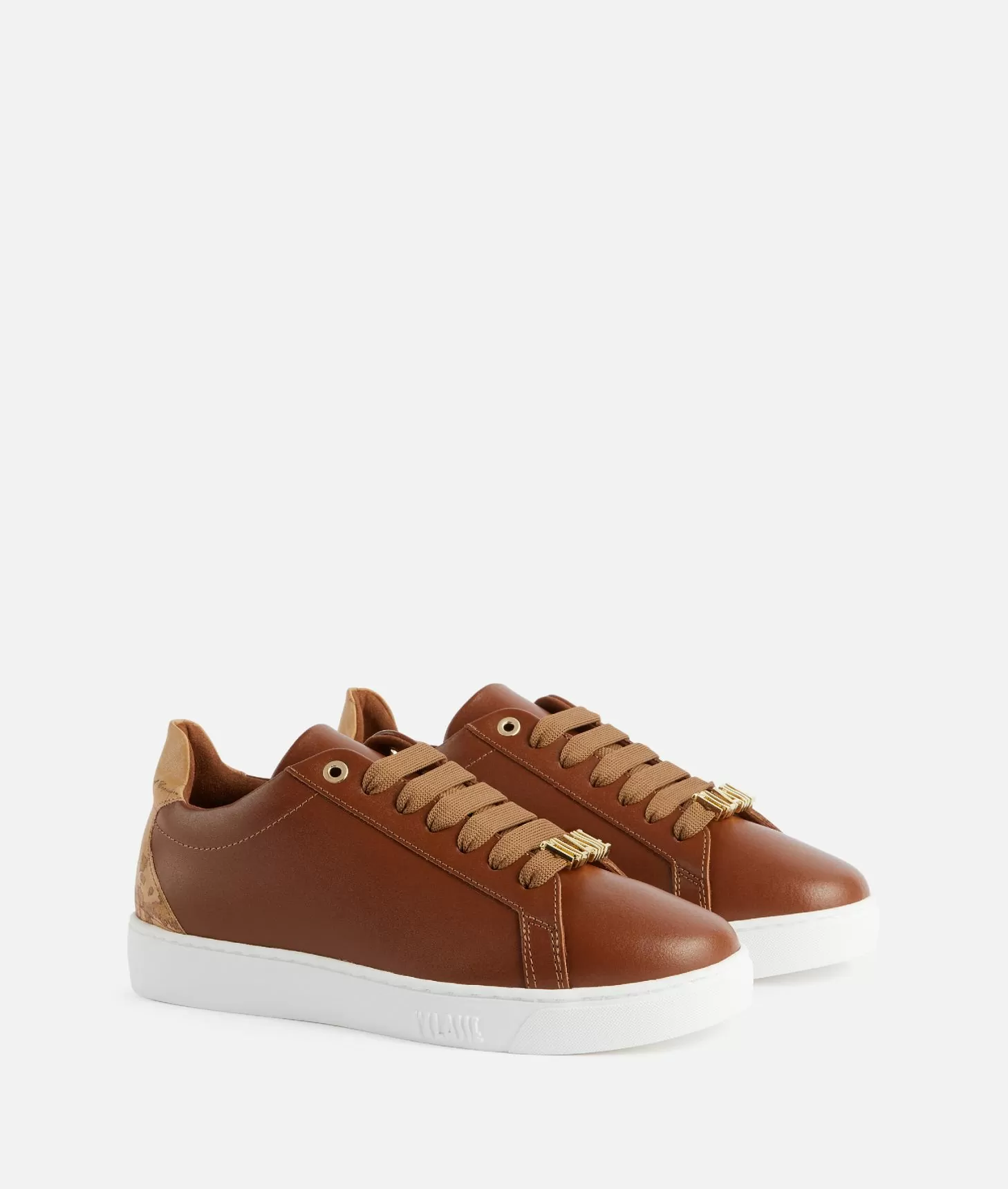 Alviero martini 1a classe Sneakers in pelle liscia con passalaccio 1ᴬ Classe Castagna Offerta Pasqua