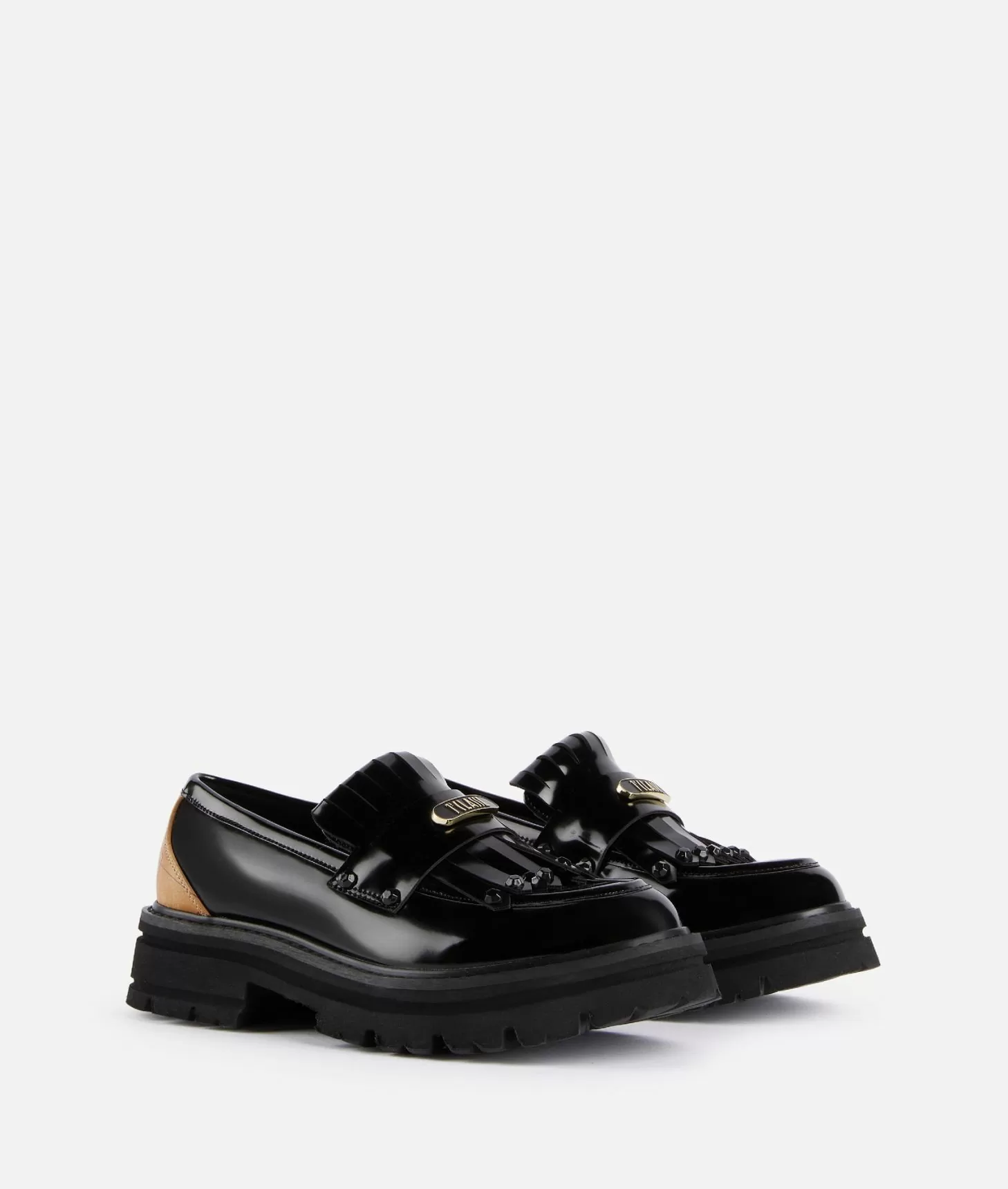 Alviero martini 1a classe Mocassini in eco pelle spazzolata con placchetta 1ᴬ Classe Neri Offerta Anniversario