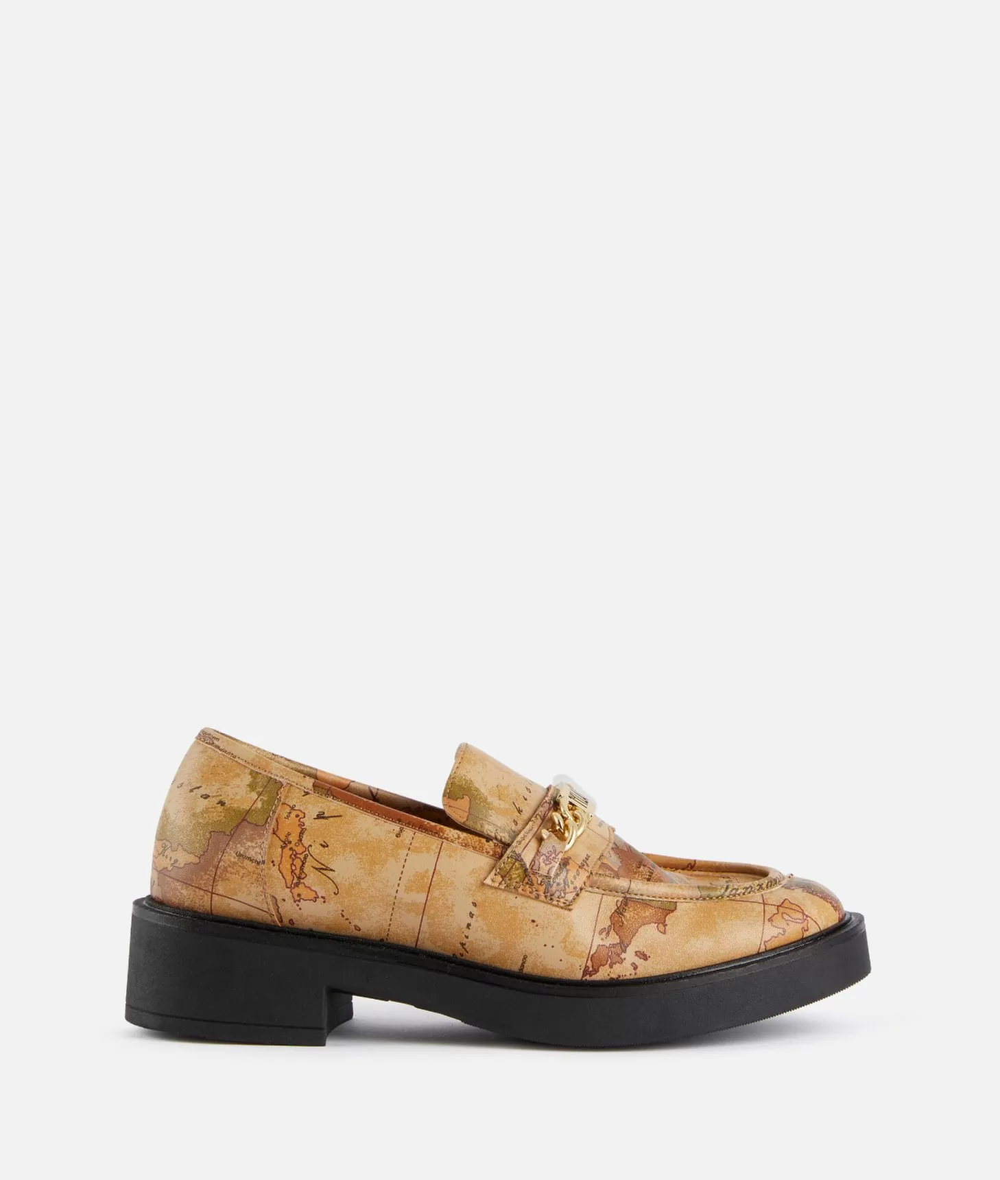 Alviero martini 1a classe Mocassini con morsetto in eco nappa stampa Geo Classic