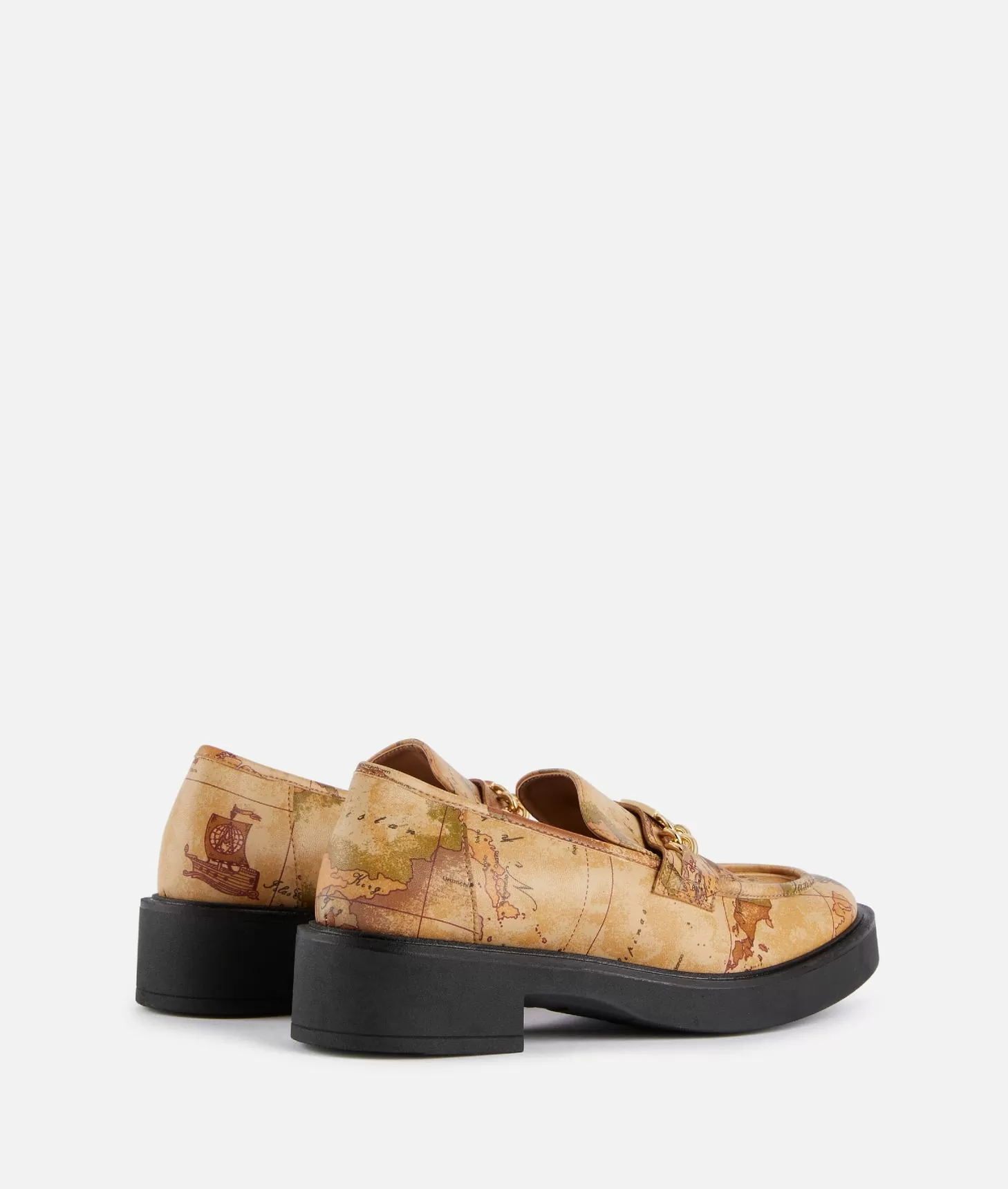 Alviero martini 1a classe Mocassini con morsetto in eco nappa stampa Geo Classic Vendita calda