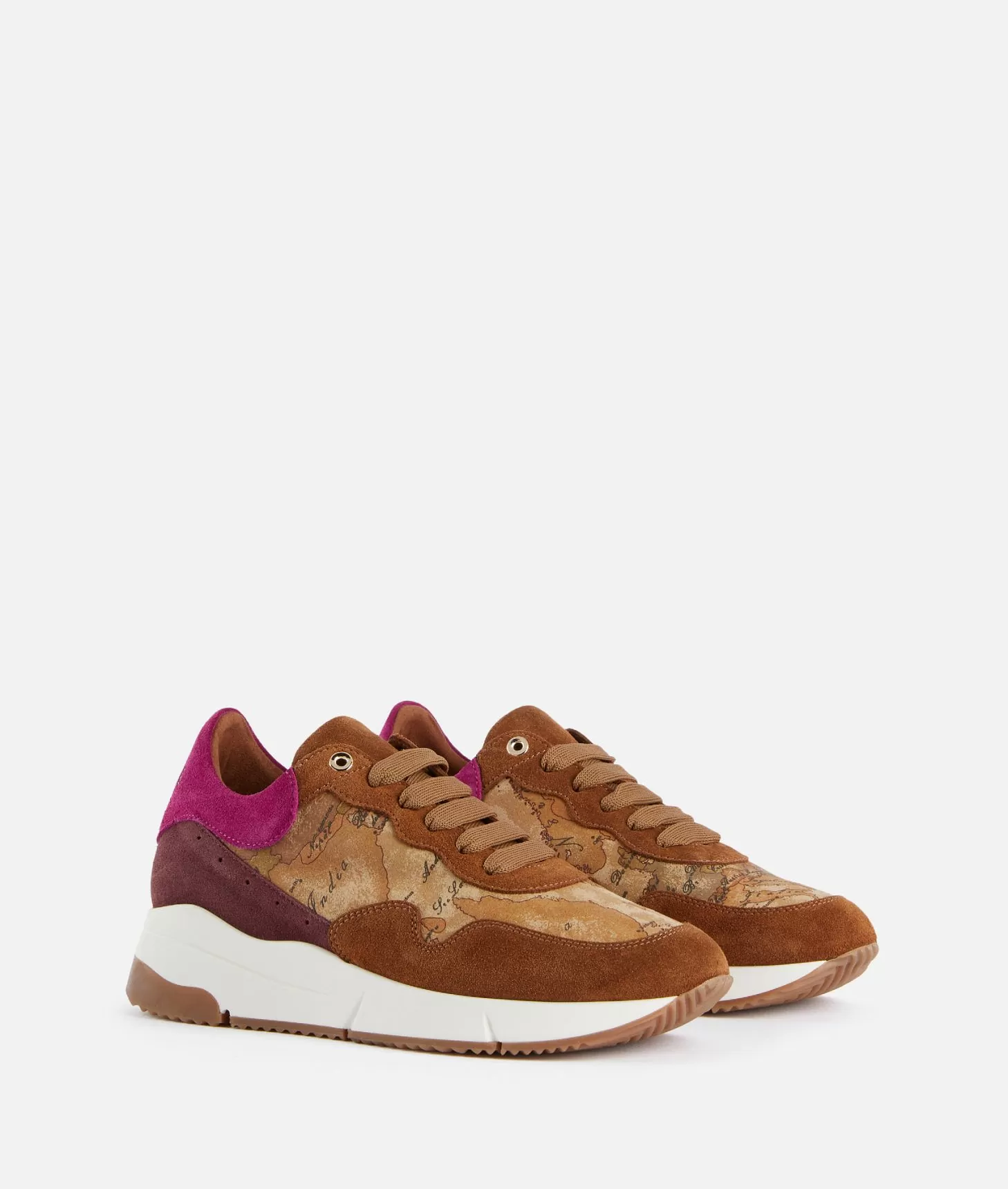 Alviero martini 1a classe Running in pelle scamosciata e tessuto nabuk Geo Classic Cuoio Fino al 60% di sconto
