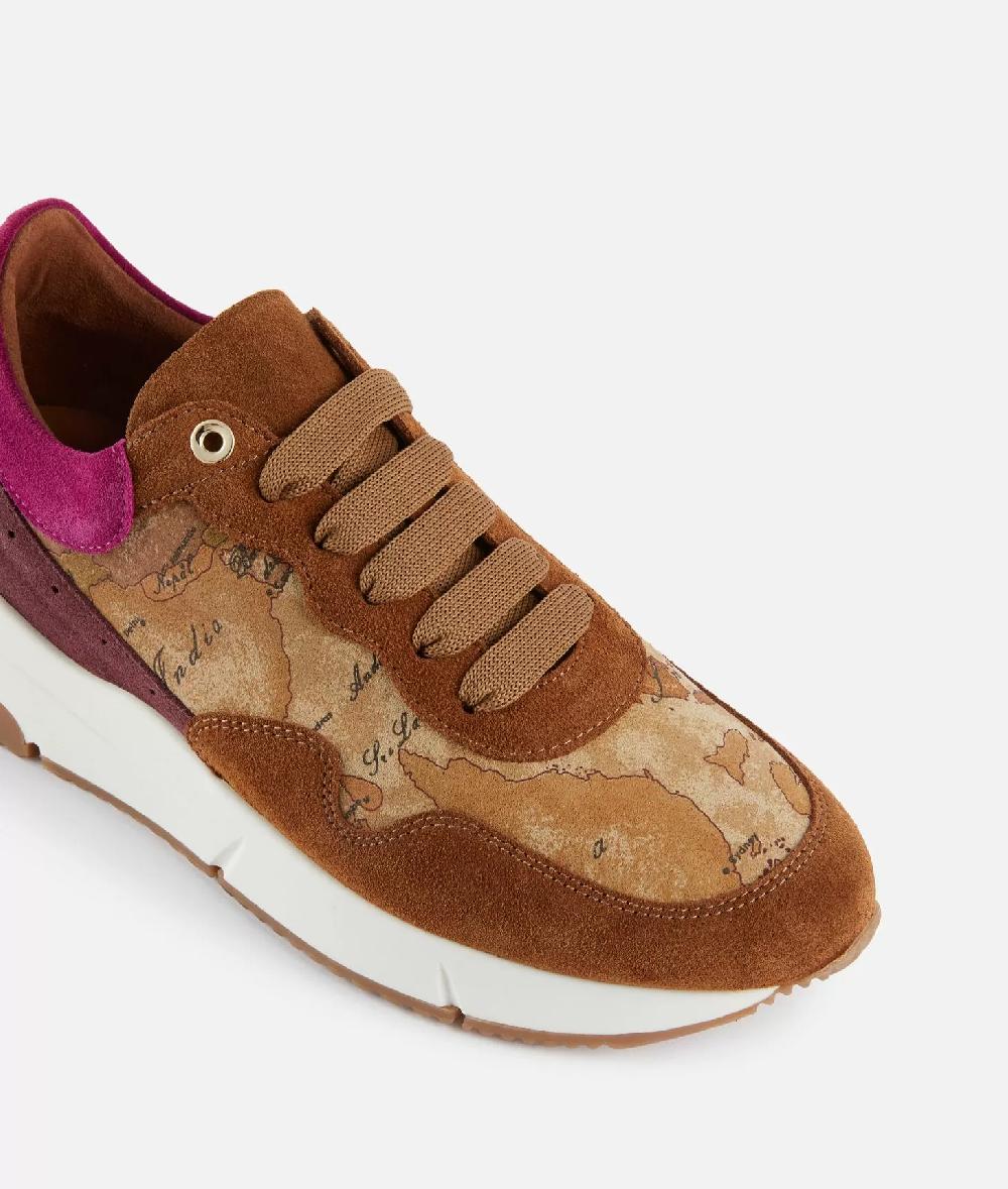 Alviero martini 1a classe Running in pelle scamosciata e tessuto nabuk Geo Classic Cuoio Fino al 60% di sconto