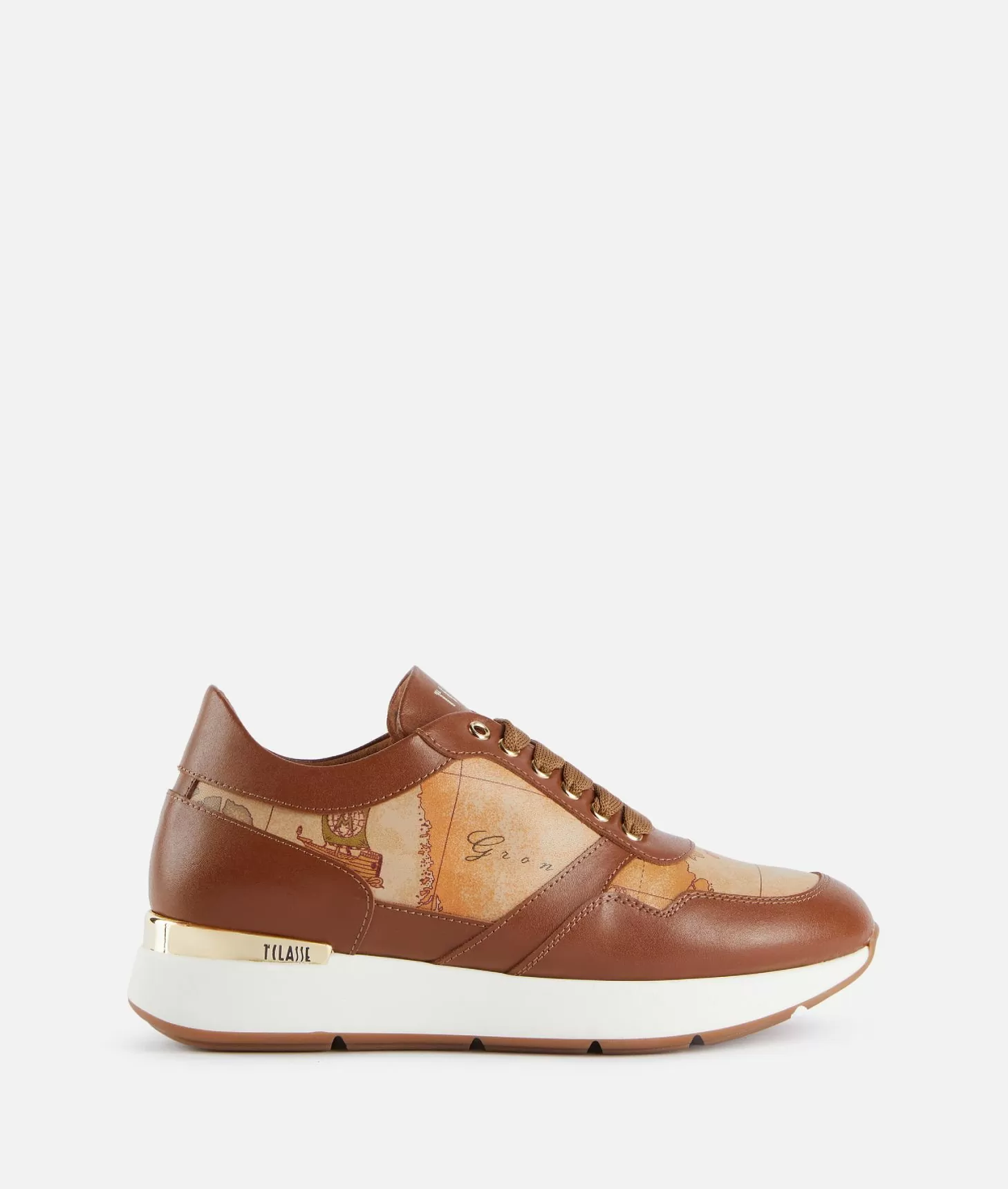 Alviero martini 1a classe Running in pelle liscia con dettagli Geo Classic Castagna