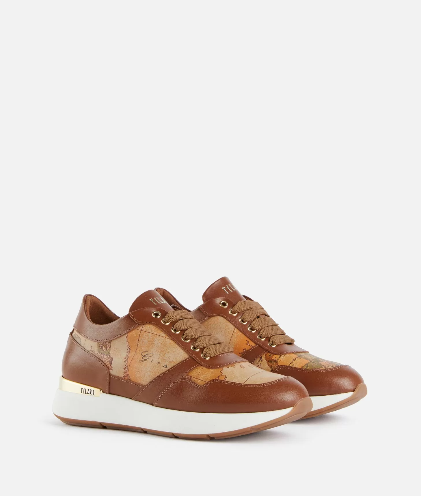 Alviero martini 1a classe Running in pelle liscia con dettagli Geo Classic Castagna Fino al 55% di sconto