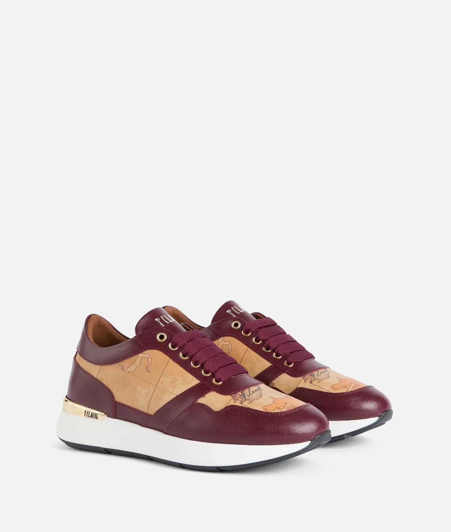 Alviero martini 1a classe Running in pelle liscia con dettagli Geo Classic Burgundy Discount Store per i nuovi prodotti